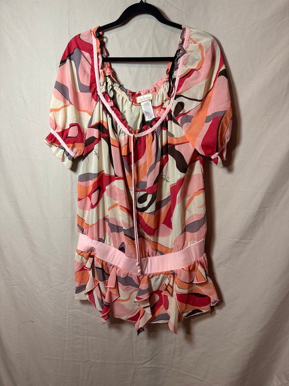 VTG Baby Phat Y2K Multicolored Mini Dress / Tunic Top - Plus Size 1X
